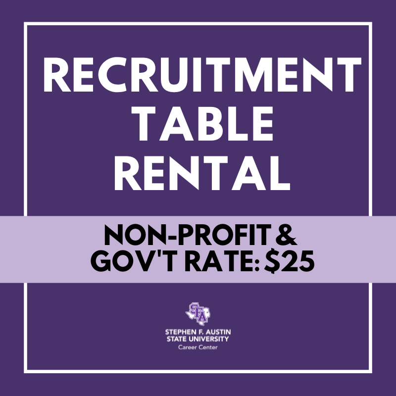 Recruitment Table - Non-Profit/Gov't Rate